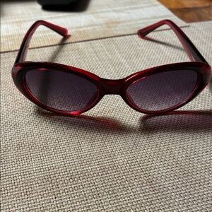 Dana buchman Bold Red Oval Sunglasses brawn glass
